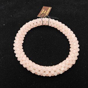 Carol for Eva Graham Semi Precious Stones Beaded Rose Quartz Bracelet Handcraft